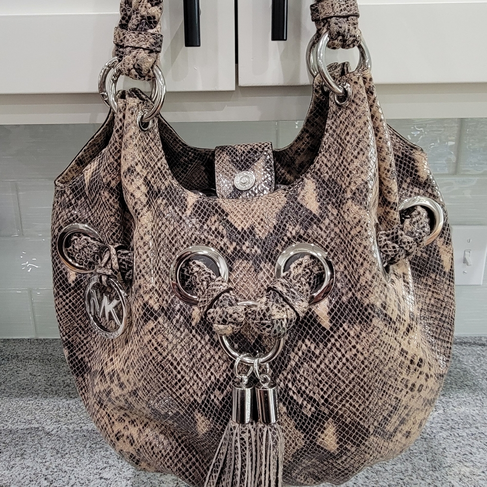 Michael Kors Snakeskin Print Shoulder Bag